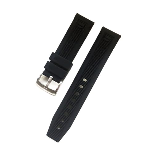 Correa de silicona de 20 mm negra ideal para uso diario en TAG Heuer Monaco 4