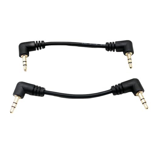 10 cables de audio estéreo de 3,5 mm macho de ángulo recto a macho derecho para coche AUX