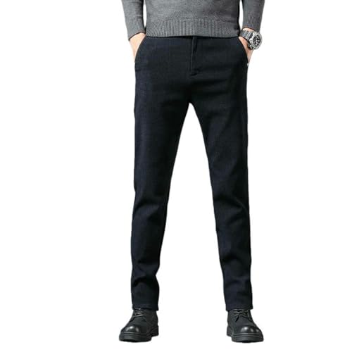 Pantalon long décontracté pour homme en coton brossé premium d'automne hiver coupe slim