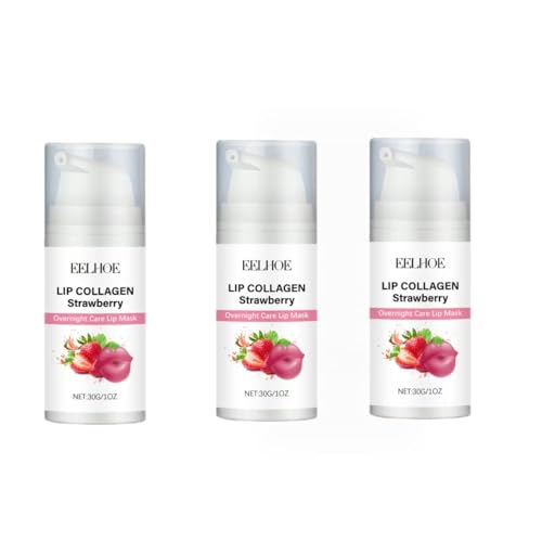 Mascarilla Nocturna de Fresa para Labios, Tratamiento Hidratante Profundo, Bálsamo Exfoliante Nutritivo, Cuidado Labial con Aroma Frutal