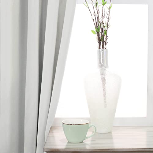 Superior Blackout Curtains, Room Darkening Window Accents, Sunblocking, Thermal, Classic Modern Solid With Rod Pockets Or Grommets, Curtain Set Of 2 Panels, 42" W X84 L, Chrome #TOP6