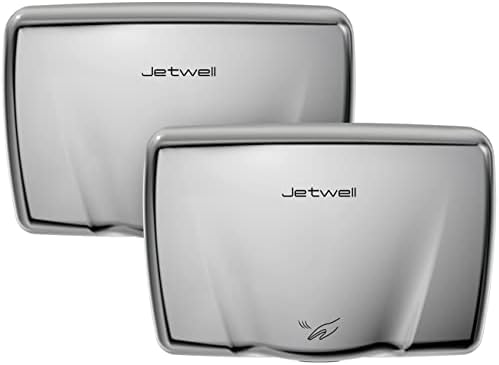 JETWELL 2Pack High Speed Commercial Automatic Hand Dryer - Heavy Duty Stainless Steel Hand Dryers - Warm Wind Hand Blower