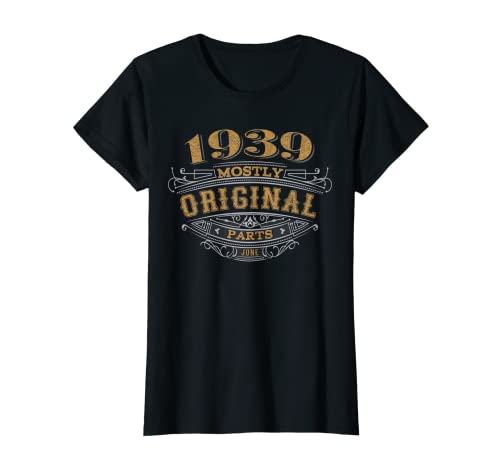 Mujer Junio 1939 Regalo de 80 cumpleaños 1939 Clásico Vintage Camiseta