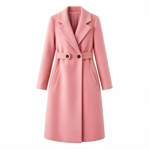 Long Winter Coats for Women Double Breasted Trench Pea Coat with Belt - image 6