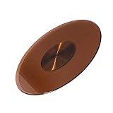 LIXFDJ Durable Brown Lazy Susan Glass Turntable for Dining Table Large Serving Tray with Rounded Edg