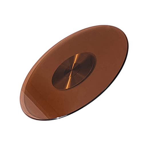Lixfdj Durable Brown Lazy Susan Glass Turntable For Dining Table Large Serving Tray With Rounded Edge 23/27/31/35/39 Inch//269 (Color : Aluminum Alloy Base, Size : 58Cm/23In) #TOP6