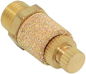 VARMHUS 10PCS Brass Adjustable Flow Control Muffler, 1/8" NPT Thread, for Pneumatic Systems (1/8")