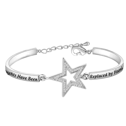 KUIYAI Hamilton Broadway Musical Gift My Thoughts Have Been Replaced By Hamilton’s Lyrics Bracelet For Her (hamilton brSILVERUK)