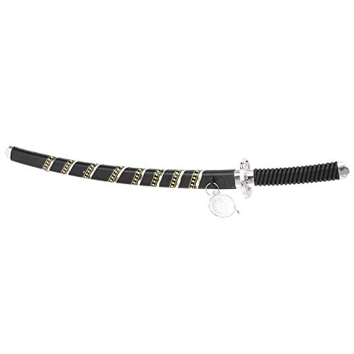 TOYANDONA Katana Japonesa de Plástico Negro para Niños, Accesorios de Disfraces de Halloween, Fácil de Agarrar y Segura para Juegos Infantiles