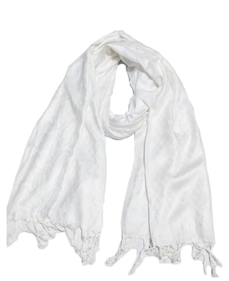 Rayon Scarf Natural Pure Silk Scarf, Solid Color Plain Scarves Soft Winter for Womens and Mens(White)-image-42