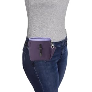   Company-of-Animals-Treat-Bag-Purple-Zipped-Pockets-Drawstring-Clips-on-Belt-Waistband-or-Pocket-Waterproof-Treats-Pouch-Ideal-for-Dog-Walking-Puppy-Training