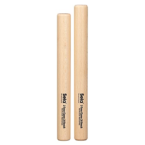 Sela Percussion 2-Tone Beech Claves Pair, 3/4-Inch (SE283)