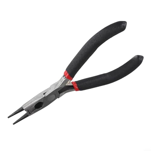 Pumixiy Pinze a punta piegata, con punta piatta e estremità arrotondata laterale, gadget per gioielli di precisione con manico adattato, compatto e leggero, per fai da te (E)