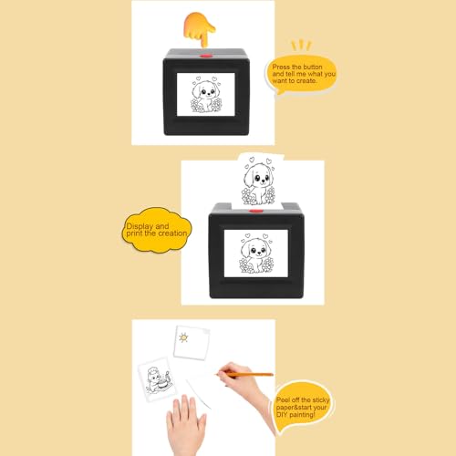 Image of LICAEVEY AI Voice Sticker Printer, Portable Thermal Printer with Display and Voice Control for Home Study DIY Projects, iOS Android APP Support