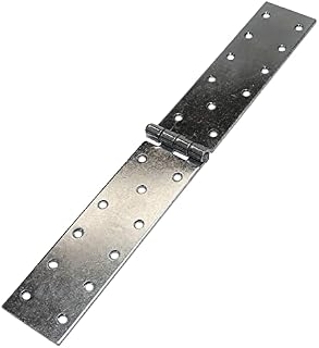 LOGOK2K Cotarba Silver Folding Flip Hinge Alloy Backflap Galvanized Hinge Metal Heavy Duty Zinc Strap Tee Hinges Gate Connector Doors Box Shed Anti Rust Fence Thick 300 x 45 mm ( 11.8'' x 1.7'' )