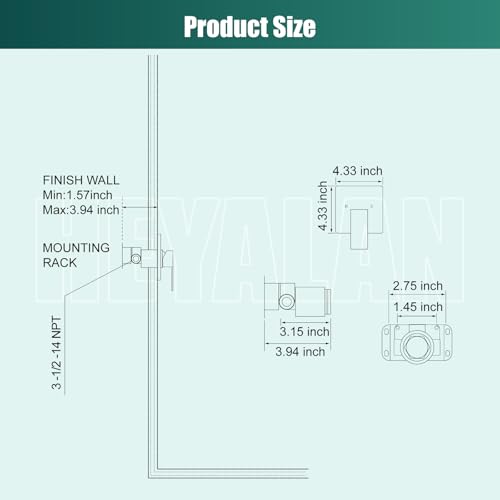 Heyalan Square Shower Valve Trim Kit with Rough-In Valve,Brushed Gold by Heyalan - Used condition - Image 6