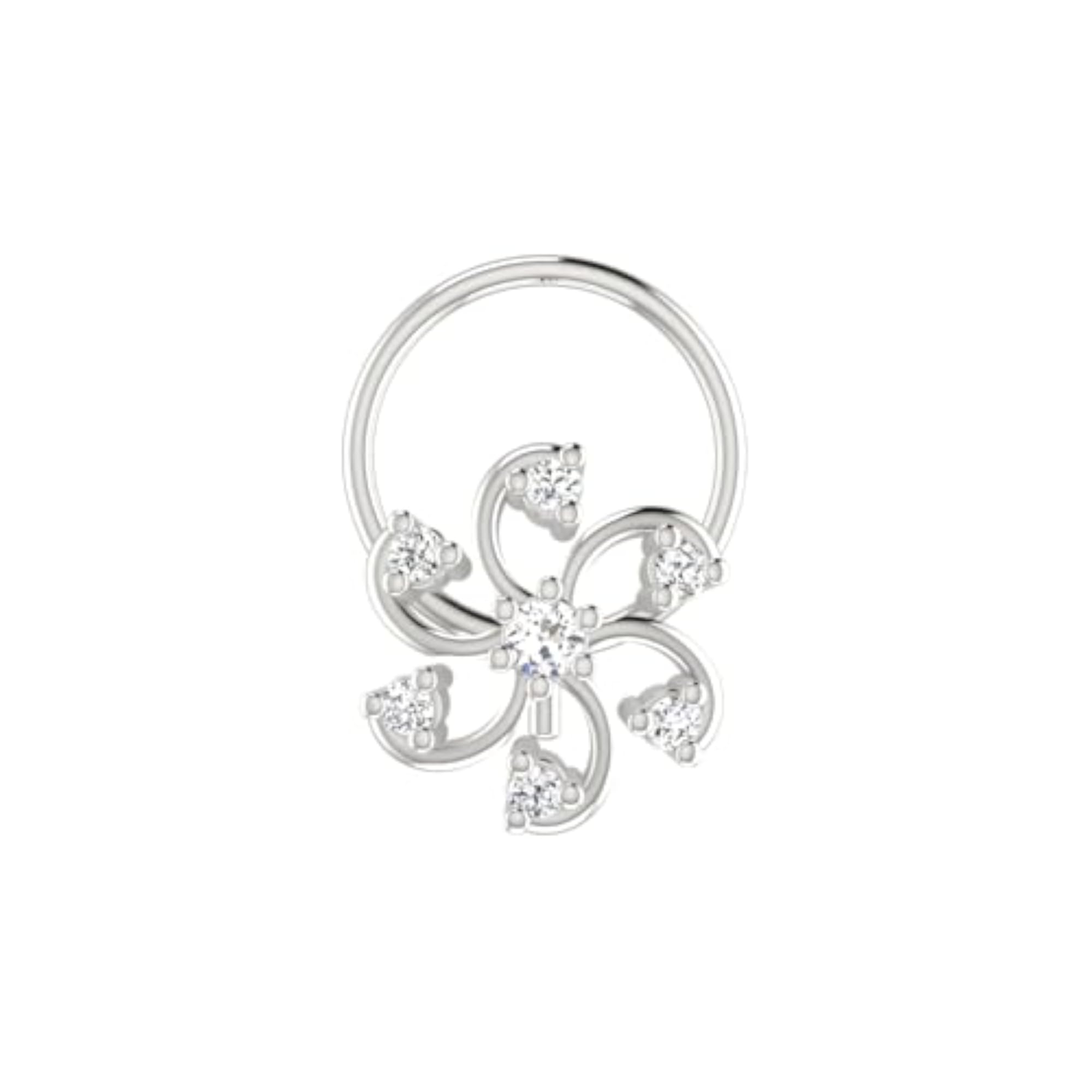 Women's 14Kt White Gold Stud Nosering