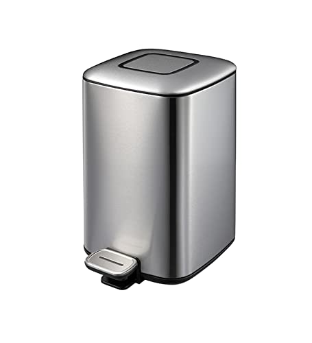 Image of Obsessions Stainless Steel Step Dustbin With Fingerprint Resistant, 6 Litres, Metallic