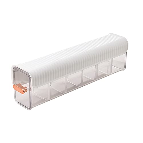 DRYFAL Boîte de rangement à 6 compartiments en plastique avec tiroir coulissant pour enfants et adultes Cover