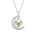 FUHOFV Rainbow Pride LGBT Couple Lesbienne Gay Argent Dainty Moon Time Collier De Pierres PréCieuses Mode Paix Clavicule ChaîNe Cadeau
