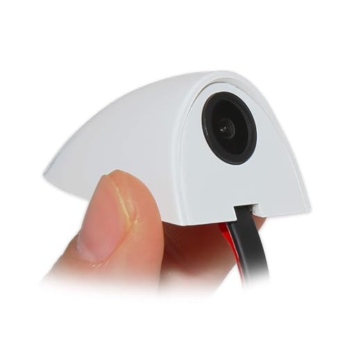 EWAY Car Door Blind Spot Side View Camera, Self-Adhesive Screw-Free, Mini Style, Support Upside Down Flip Image, 92° Angle Blindspot Camera for Pickup Trucks SUVs Vans RVs Trailers - White