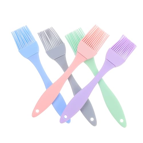 HEMOTON 5pièces Brosse Barbecue Et Pâtisserie Lot de Brosses Portables Résistantes Aux Hautes Températures pour Badigeonner Viandes Légumes Et Étaler Beurre Glaçage