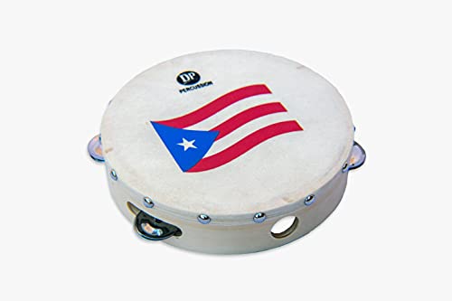 Dp Music Parranda Kit Percussion With Carrying Bag - Puerto Rico Flag 8 Inches Tambourine - Claves - Plastic Güiro & Maracas (Maracas Red) #TOP5