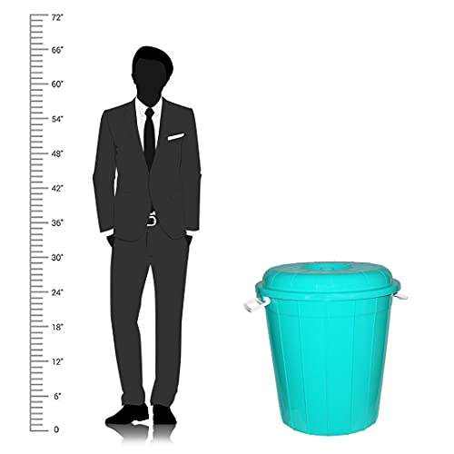Image of PUFFIN Multipurpose Plastic Storage Bucket Drum 100 LTR with Lid Blue