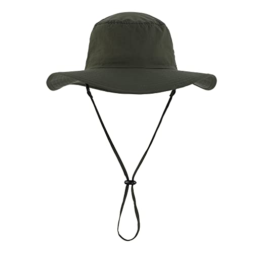 Chapeau de soleil à large bord pliable taille unique vert militaire - 2