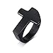 Banemi Hip Hop Herren Ring, Titan Schmuck Herren Ringe Kreuz Schwarz Herren Hochzeitsbänder Größe 67 (21.3)