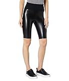 Red Hot by Spanx Women’s Leather Look Bike Short Very Black LG - Regular