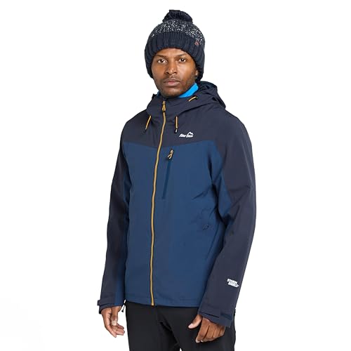 Peter Storm Men's Malham Stretch Waterproof Jacket with Adjustable Wired Peak Hood, Men's Rain Coat, (UK, Alpha, XL, Regular, Regular, Blue)