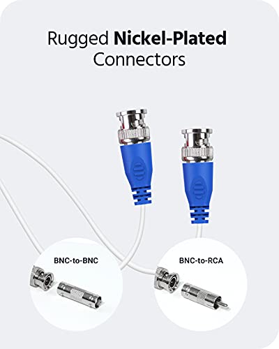 Annke Security Camera Cable (6) 30M/ 100Ft All-In-One Bnc Video Power Cables, Bnc Extension Wire Cord For Cctv Camera Dvr Security System (6-Pack, White) #TOP3