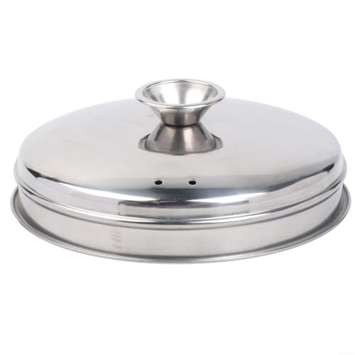 For steaming accessory lid made of stainless steel for dumplings pastries and buns with reliable fit and functional venting system