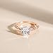 EAMTI 3 Carats 925 Sterling Silver Ring Rose Gold Plated Oval Cut Cubic Zirconia Engagement Solitaire Marquise Promise Ring for Women Size 6.5