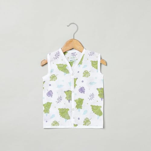 Image of 100% Cotton Muslin Button Jabla | White Jhabla | for Boys & Girls | Summerwear Jabala | Sleeveless Vest | Baby Products