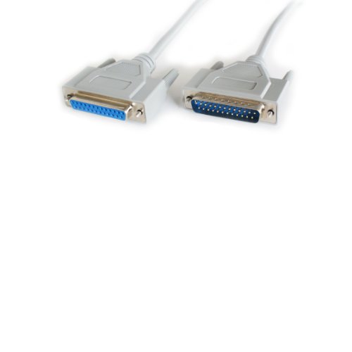 Image of 5m 25 Way RS232 Male to Female Straight Cable Lead - Serial Pin DB25 D-Sub - Loops