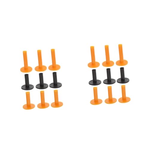HEMOTON 2sets 9pcs Golf Tees Durable Training Tees for Driving Range Includes Each of Lightweight and Compact Practice Mats for Golf Beginners and Enthusiasts Random Color 9pcs*2