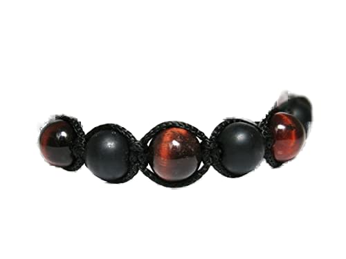 Bracelet oeil de tigre et onyx noir 10mm : fini les problèmes de taille