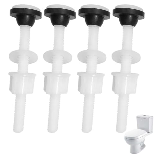 Image of 4 Pack Plastic Toilet Tank Bolts, M10 Toilet Cistern to Toilet Pan Fixing Fitting Sealing Kit Close Coupling Bolts WC Tank to Bowl Bathroom Toilet Repair Kits
