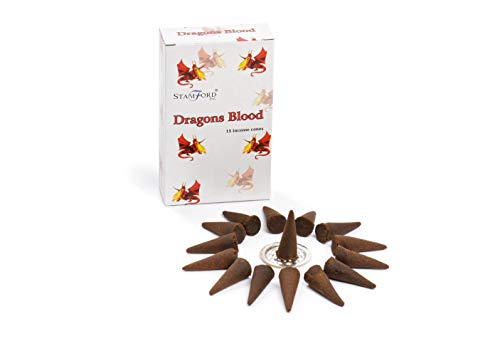 Stamford 37175 Dragons Blood Incense Cones, 15 Cones x 12 Packs Black