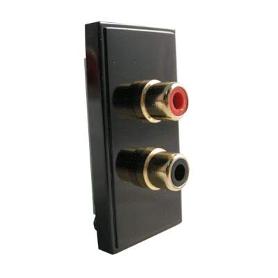 A5 Products Black Twin Rca Phono - Grid Outlet Module