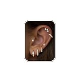 TINGN Juego de aretes de aro hipoalergénicos de oro pequeños para mujer, delicados aretes chapados en oro de 14 quilates para orejas sensibles, aros de circonita cúbica, aretes de cartílago, regalos