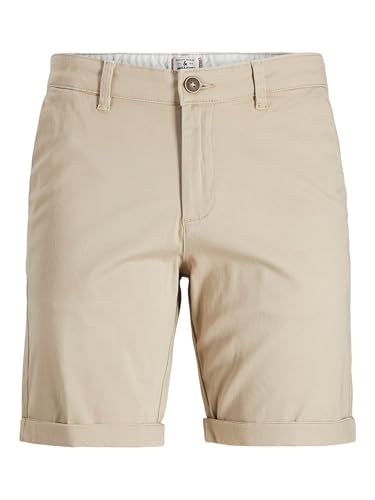 JACK & JONES Mens Classic Chino Shorts, Smart Casual Cotton Shorts for Men, Comfortable Regular Fit with Zip Fly Shorts, Plus Size Waist, Crockery Colour, UK Size - W44