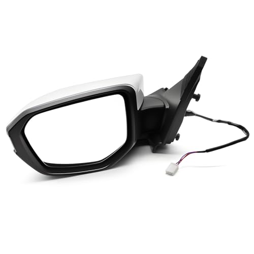 Jecoupoon Left Driver Side Mirror Assembly Compatible with 2016-2021 Civic 1.5L 2.0L Rearview Mirror with Power Glass Adjust Replacs HO1320283 (3Pins White)