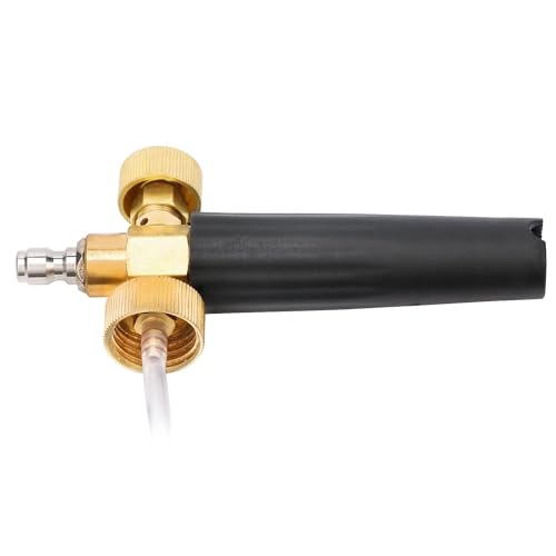Foseal Adjustable Snow Foam Cannon with Heavy Duty Brass Knob, 1/4\" Quick Release Foam Blaster for Pressure Washer Gun, 1L Bottle