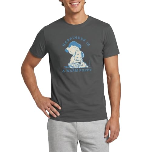 T-shirt Peanuts homme Le Bonheur C’est Un Chiot Chaud pour passionnés