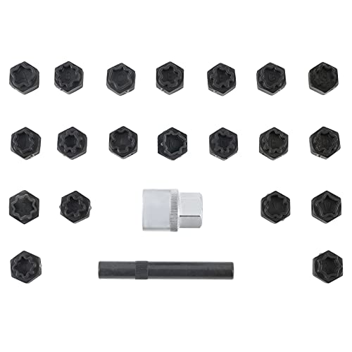 Beley 22Pcs Wheel Lock Lug Nuts Removal Set, Automotive Wheel Anti-Theft Screws Remover Socket Keys Remover Kit For Audi #TOP2