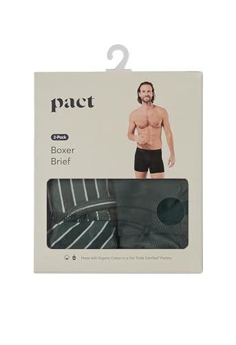 Pact Men's Organic Cotton Underwear Boxer Briefs, Breathable Underpants with Vertical Fly, 2 Pack4