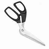 Pizzaschere aus Edelstahl, sehr scharfe Küchenschere für Pizza, geriebene Flambée und Kuchen, ergonomische, rutschfeste Griffe, spülmaschinenfest